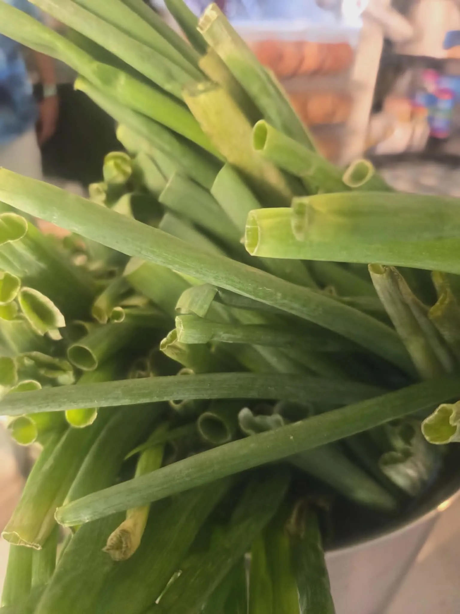 Fresh green onions prepared for a shared CityHeART meal